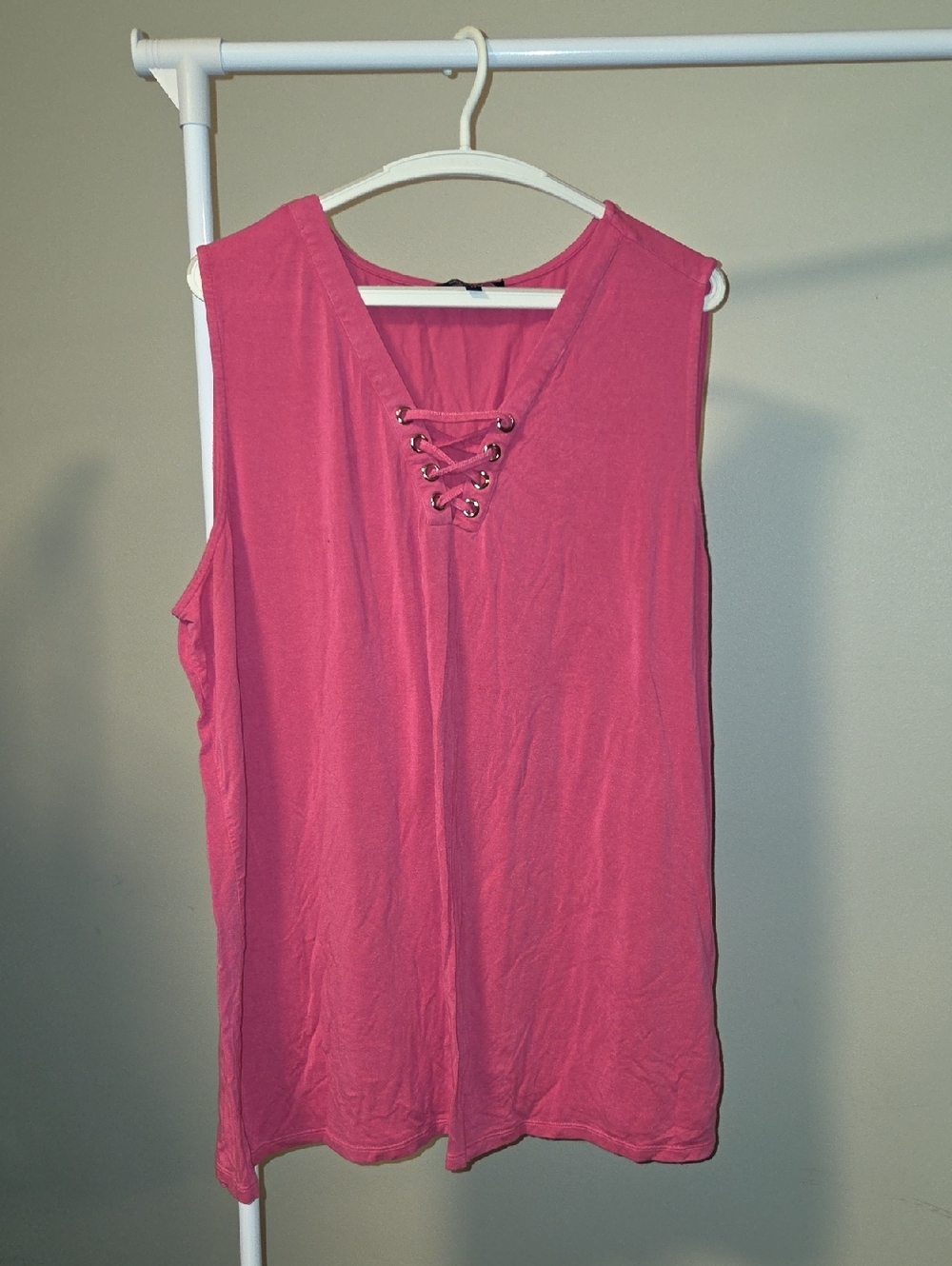Lily Morgan Lace‑Up Sleeveless Tank Women’s 2X | Trendy Summer Top